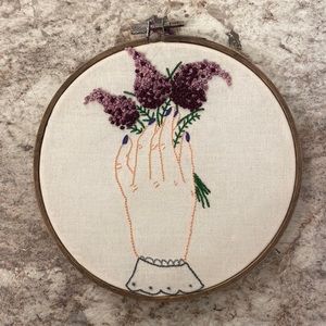 Embroidered wall hanging